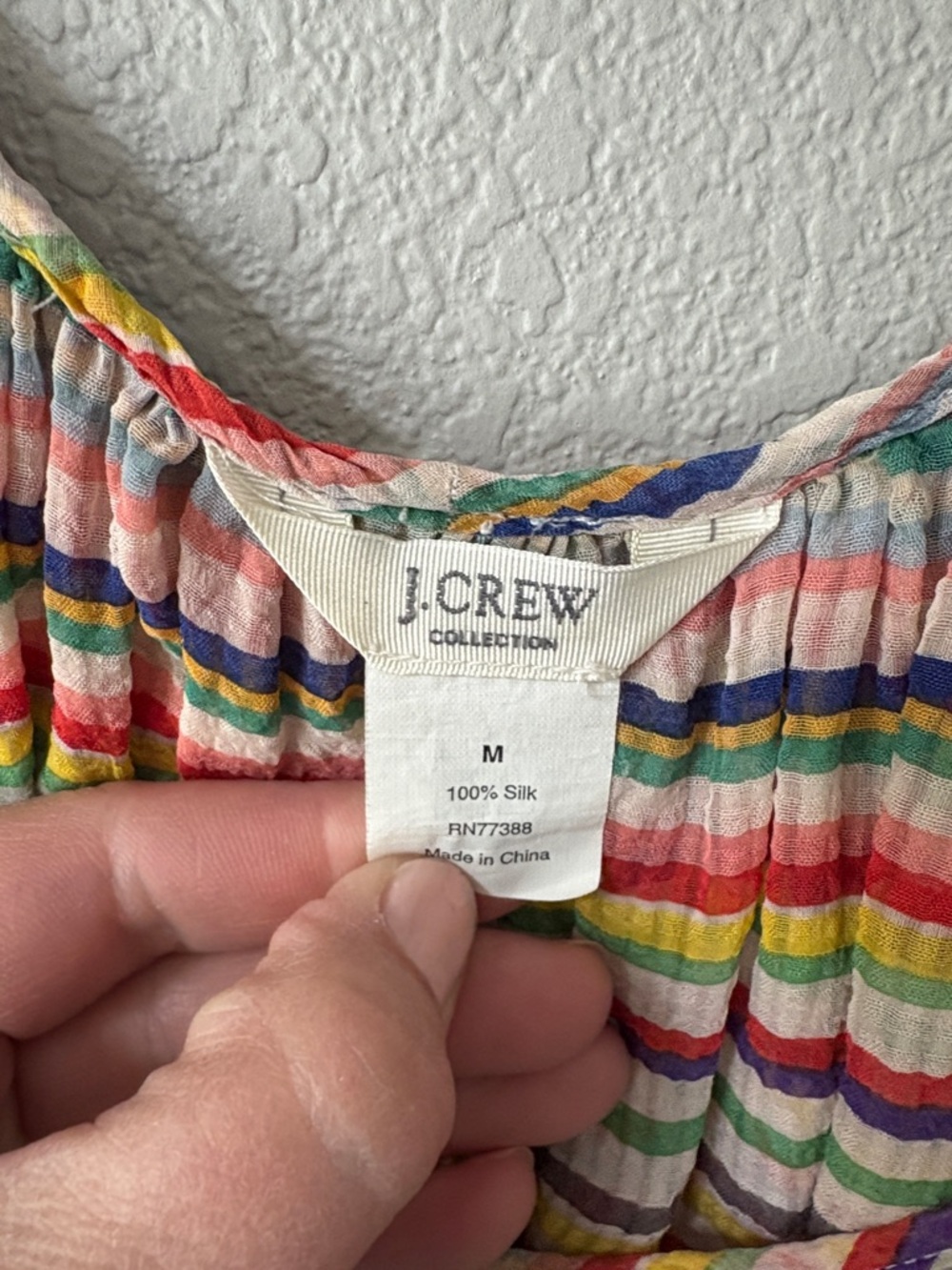J. Crew Multicolor Striped Ruffle-Sleeve Top - Picture 2 of 5